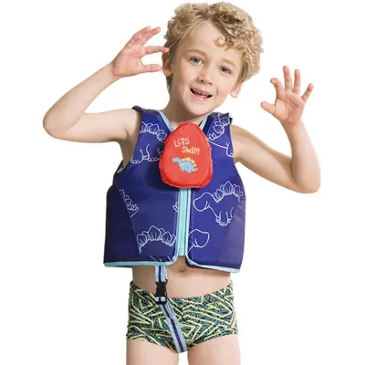 Megarticoเสื้อชูชีพว่ายน้ำสำหรับเด็กผู้ชาย,เสื้อชูชีพลายการ์ตูนไดโนเสาร์สายรัดนิรภัยสามารถลอยน้ำได้