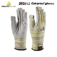 DELTAPLUS safety gloves 5LV Cut-proof gloves Palm Cowhide Reinforce Aramid fiber can short Anti-scald protective gloves