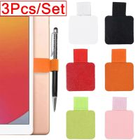 3Pcs Notebook Leather Pen Holder Clamp Self Adhesive Elastic Loop Pencil Clip for Journal Planners Tablet Stationery Pen Sleeve