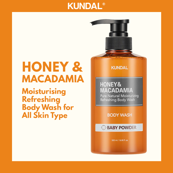 KUNDAL Honey & Macadamia Pure Body Wash Baby Powder (Made in Korea
