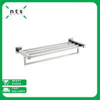 NTS Towel Rack with Bar ราวแขวนผ้าเช็ดตัว ราวแขวนผ้าในห้องน้ำ และชั้นวางของ สแตนเลส Satin finished Maya Series รุ่น NTS1-BH-MAS12