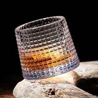 2pcs Spin Tops Tumbler Whiskey Glasses Thick Crystal Hammer Liqueur Wine Spirit XO Cup Brandy Snifters Collection Level Gift