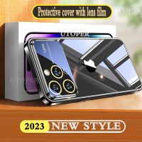 Luxury Mirror Glass Phone Case For IPhone 14 13 12 11 Pro Max XR XS X 7 8 Plus Plating Clear Hard PC Camera Lens Protector Cover