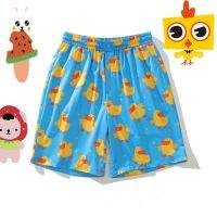 Plus-size 300 jins can wear popular logo cartoon yellow duck leisure pajama pants pants mens and womens easy movement household