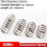 Shock Absorbing Pressure Return Compression Cylindrical Helical Coil Backspring Compressed Spring 65Mn Steel WD 3.0mm Custom