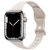 เหมาะสำหรับ Apple AppleWatch รุ่น876543SE สายซิลิโคนสีทึบตัวล็อกแบบผีเสื้อ Strapshat248นาฬิกาเอวเล็ก