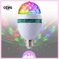 CCVG ไฟ E27ดิสโก้หลากสีหลอดไฟ LED หมุนได้สำหรับปาร์ตี้เวทีลูกบอลคริสตัลวิเศษแสงแฟลช