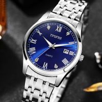 [COD] TPOFHS factory direct live broadcast net red stainless steel strap quartz mens watch wholesale calendar rhinestone scale men