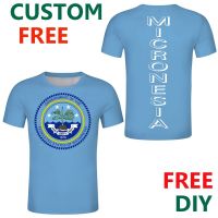 2023 NEW Micronesia Light blue t shirt Custom Stars charactor Hard Rock Music Tops Tee White Shirts made your own tops