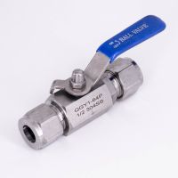 Fit 6/8/10/12/14mm 1/4" 3/8" 1/2" Tube OD Compression Ball Valve 304 Stainless Steel