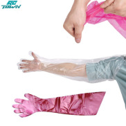 50 Pcs Plastic Disposable Pregnancy Examination Long Arm Glove Horse