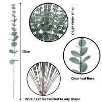 12Pcs Artificial Eucalyptus Stems Leaf Faux Eucalyptus nche Wall Hanging Decor Plants Gray White Money Leaf Wedding Decor