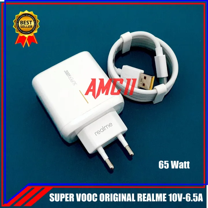 Set 65 Watt White Travel Adapter and Type C Cable Charger for Realme 7 ...