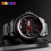 SKMEI 1320ดิจิตอล2เวลา Lampu Belakang นาฬิกาข้อมือ Chronograph นาฬิกากันน้ำสำหรับผู้ชายสายรัดข้อมือกลางแจ้งลำลองแฟชั่น