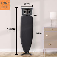 KOME LIFE โต๊ะรีดผ้า Ironing Board โต๊ะรองรีด แผ่นรีดร้อน + ชั้นวาง สามารถปรับระดับความสูงได้ 7 ระดับ