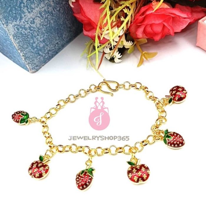 jijlshop-365-k370-สร้อยข้อมือห้อยตุ้งติ้งลงยา-สร้อยข้อมือแฟชั้น-สร้อยข้อมือสวยๆ