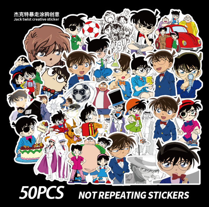 สติ๊กเกอร์ไดคัท-สติ๊กเกอร์-โคนัน-ยอดนักสืบจิ๋วโคนัน-detective-conan-sticker-7cm-50-ชิ้น-ของเล่น-ของสะสม-diy