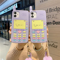 เคสสำหรับไอโฟน มือถือ 3D พร้อม พู่ปอมๆ 7/8/SE2020/7P/8P/X/XsMax/12/12Pro/12Mini/12ProMax