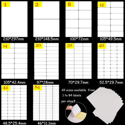 9QSS 5 sheets อิงค์เจ็ท อุปกรณ์สำนักงานโรงเรียน เครื่องเขียน A4 สติ๊กเกอร์ขาว แท็ก ป้ายบรรจุภัณฑ์ กาวติดด้วยตนเอง