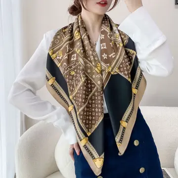 Square Silk Scarf 90*90cm Beach Scarf Headscarf Women Shawl Wrap Bandana  Muffler