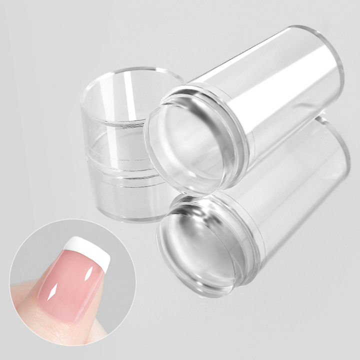 2 Set Clear Silicone Nail Stamper Set Transparent Visible Body