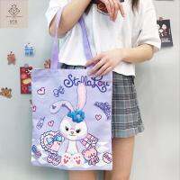 DIA WJS Kawaii ซิป หญิง Cinnamoroll ดาวดิว สาว กระเป๋าผ้าแคนวาส กระเป๋าโท้ท กระเป๋าช้อปปิ้งผู้หญิง กระเป๋าสะพายข้าง