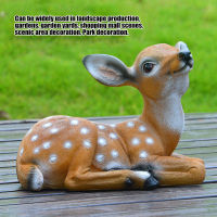 2Pcs Sika Deer รูปปั้นประติมากรรมเครื่องประดับสัตว์รุ่น Art Craft ตกแต่งสวนกลางแจ้ง Ornament