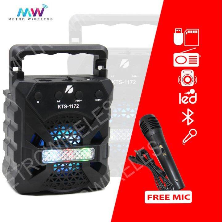 Original Kts Mini Bluetooth Wireless Karaoke Portable Speaker With