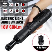 5200mAh Electric Wrench 3/8 Cordless Ratchet with 260RPM Battery LED Light Kit Right Angle Rechargeable Scaffolding 60N.m Torque 18V