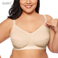 2021Gratlin Womens Plus Size Wirefree Cotton Maternity Nursing Bra Softcup Sleeping Underwear