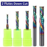 ✧┇◈ 1Pcs 3.175/4/5/6mm AAA left handed two spiral flute bits Down Cut Milling Cutter CNC End Mill for Acrylic plywood MDF PVC