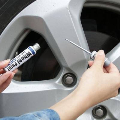 1pcs Aluminum Alloy Wheel Hub Renovation Paint Brush Wheel Wheel Automobile Hub Hub Silver Paint Spray Repair Scratch Pen Adhesives Tape