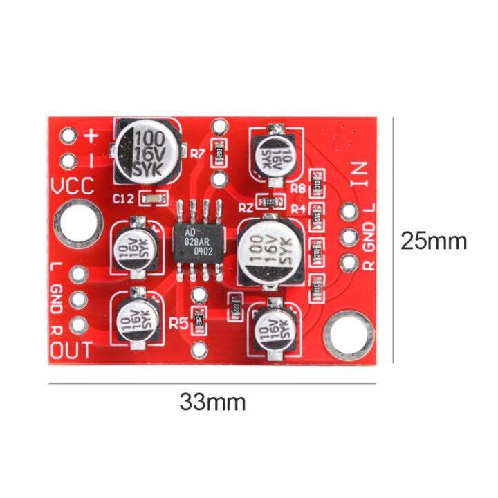 โมดูลพรีแอมป์สเตอริโอ-ad828-dc-5-15v-บอร์ดเครื่องขยายเสียงเครื่องขยายเสียงสเตอริโอ-สินค้ามาใหม่