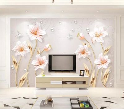 ♛✐ Dekoracyjne tapety nowoczesny minimalistyczny z kwiatami i bogatym tle malarstwa ściennego