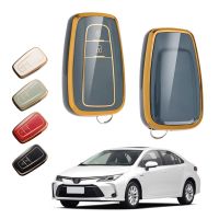 ：{“： Fashion TPU Car Remote Key Case Cover Shell Fob For Toyota Corolla Prius Camry CHR C-HR RAV4 Altis Land Cruiser Prado Keyless