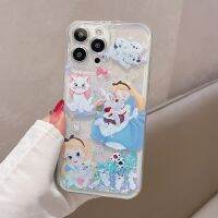 เคสโทรศัพท์แบบนิ่มลายการ์ตูนของเจ้าหญิงอลิซในแดนมหัศจรรย์มารีกลิตเตอร์วิบวับเรืองแสงทรายไหลสำหรับ iPhone 14 Pro Max 13 Pro Max ฝาหลังโทรศัพท์แบบนิ่มสำหรับ iPhone 12 Pro Max 11 Pro Max Max Max