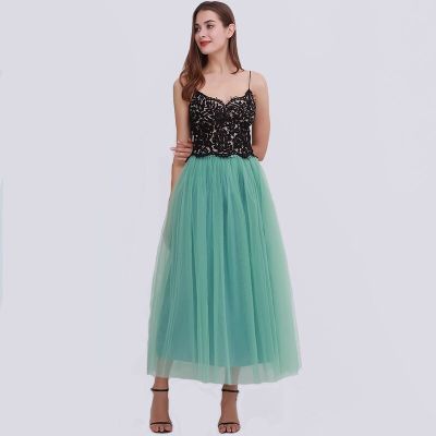 ‘；’ Party Train Fashion Womens Lace Princess Fairy 4 Layers 100 Cm Voile Tulle Skirt Bouffant Puffy Fashion Skirt Long Tutu Skirts