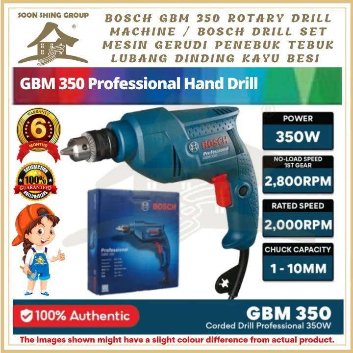 BOSCH GBM 350 Impact Rotary Drill Driver Hand Drill / DRILL SET MESIN ...