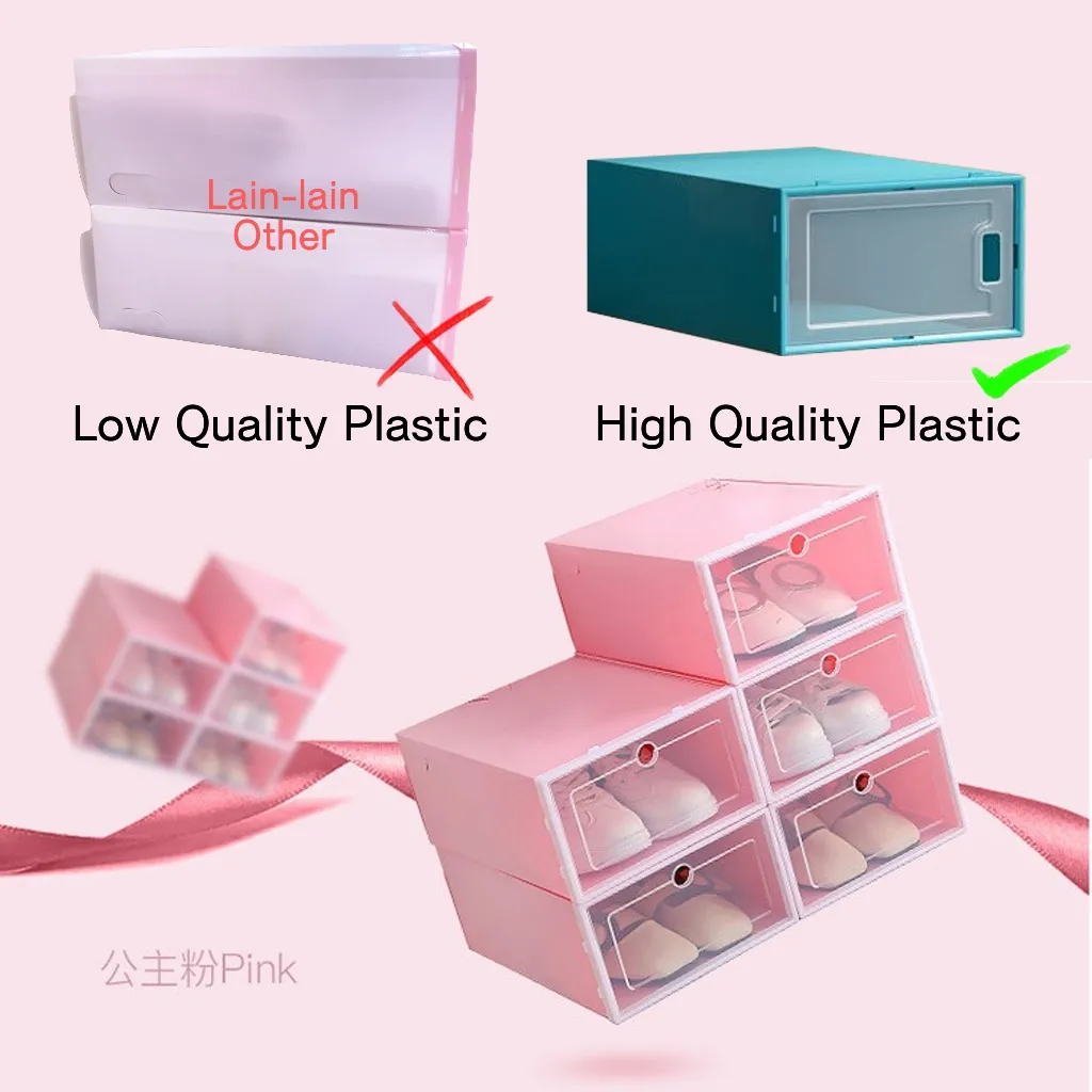 Shoe Storage Transparent Display Box Cabinets Shoes Boxes - Large Size Random Color