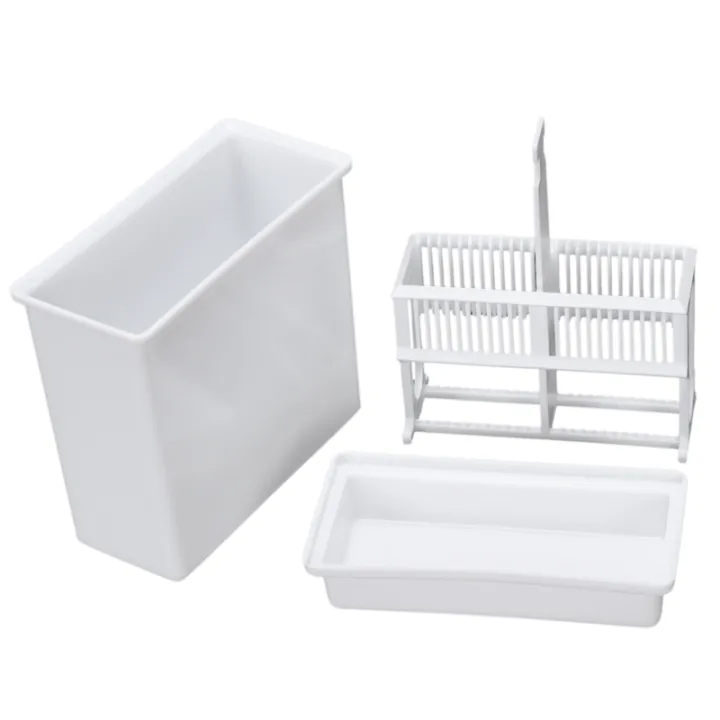 2 in 1 White 24 Pieces Microscope Slides Staining Rack Dish Set | Lazada PH