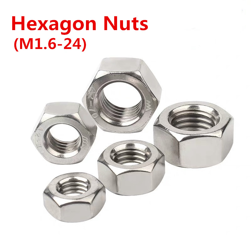 M12 Ni-Plated Hex Full Nuts Hexagon Nut Fastener M1.2 M1.4 M1.6 M2 M3 M4 M5 M6 