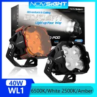 Novsight WL1 All Weather 3 นิ้ว Cube LED Pods Off-road รถจักรยานยนต์เสริมไฟตัดหมอก Spotlight Floodlight 40W High Lumen 6500K สีขาว 2500K Amber Super Bright 2 ชิ้นจัดส่งฟรี