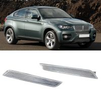 Car Front Bumper Side Marker Reflector Lights Clear White For BMW X6 E71 E72 X5M 2008-2014 63147187087 63147187088