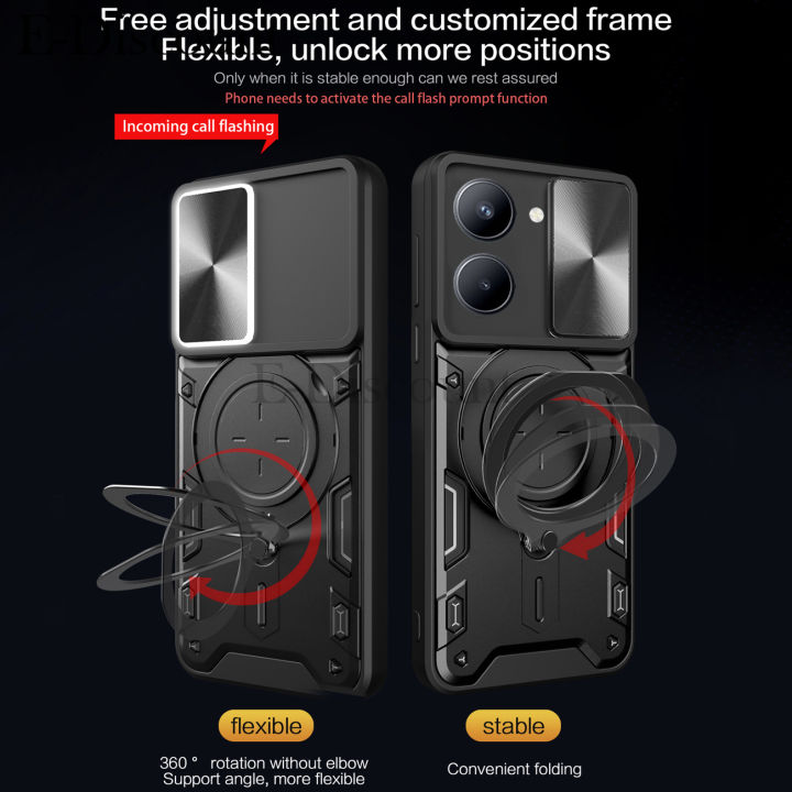 เคสโทรศัพท์ใหม่ที่คลุม-realme-c33-พับได้360องศาปกป้องกล้องรถเลื่อนยากกันกระแทกสำหรับ-realme-c33