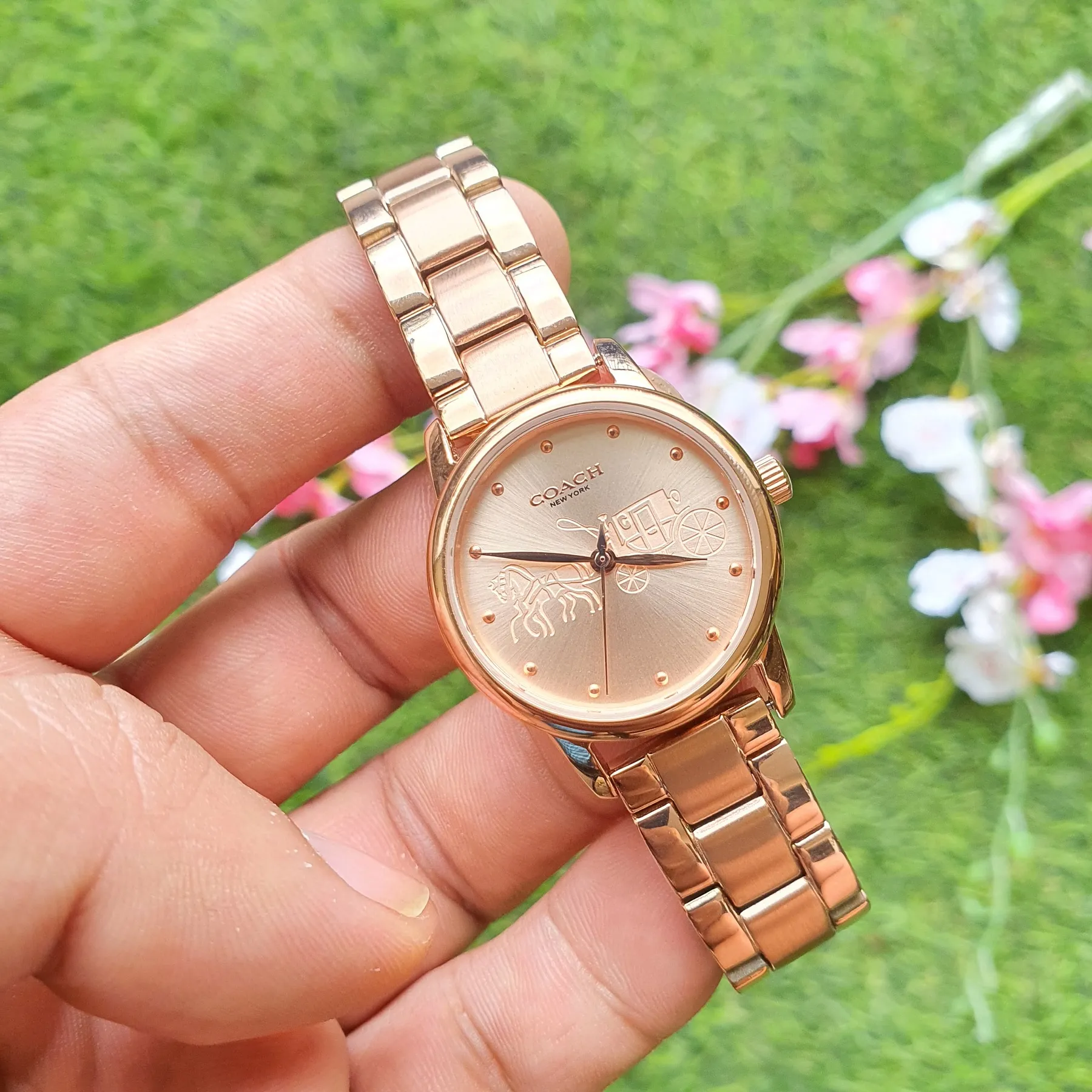 Guaranteed Authentic Coach Grand 28mm Three Hand with Horse and Carriage in  Rose Gold Dial Rose Gold Tone Stainless Steel Bracelet Women's Watch With 1  Year Warranty For Mechanism | Lazada PH