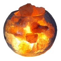 Himalayas Crystal Salt Lamp USB LED Ice Cracked Glass Salt Lamp Crystal Mood Light