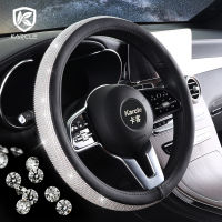 Rhinestones Crystal Car Steering Wheel Cover PU Leather Diamond Bling Steering Wheel Cover Car-Styling For Girls Car Accessories