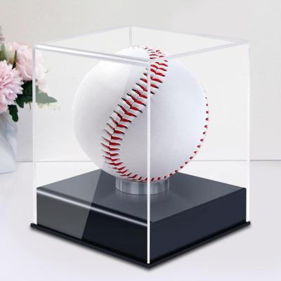 ‘【；】 Clear Baseball Holder Display Box With Bracket Dustproof Sport Supplies Golf Tennis Ball Transparent Case Baseball Display Case