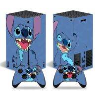 Disney Stitch Xbox Series X สติ๊กเกอร์สกินรูปลอกฟิล์มกันรอยแบบเต็มสำหรับ Xbox SeriesX คอนโซลและไวนิลสติ๊กเกอร์สกิน2ผิวตัวควบคุม