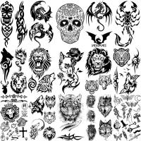 Wolf Flower Temporary Tattoos For Women Adult Men Kids Lion Tiger Dragon Scorpion Thorns Skull Fake Tattoo Neck Hand Small Tatoo Stickers